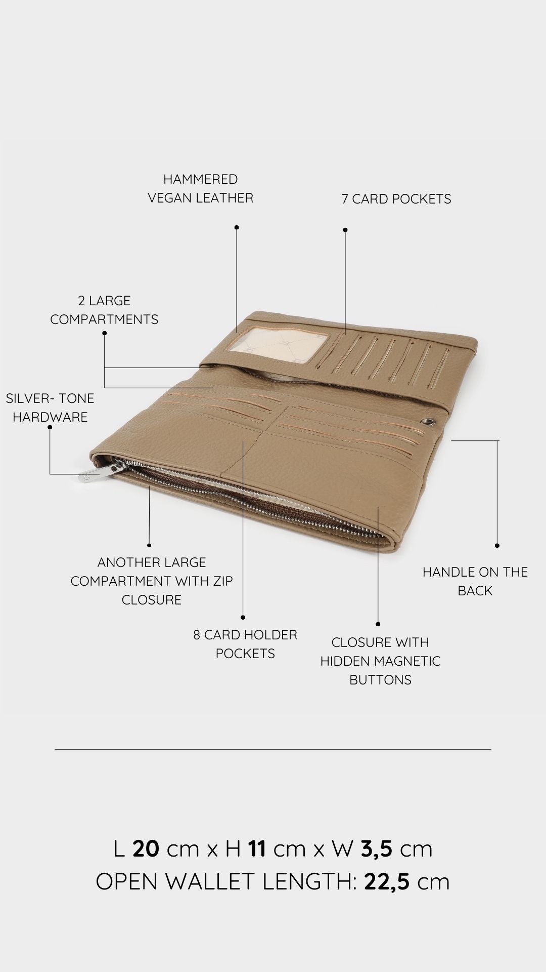 Portafoglio ELLEN WALLET BIG - TAUPE