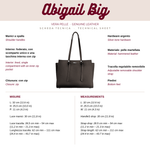 Borsa a mano ABIGAIL BIG vera pelle - DARK BROWN