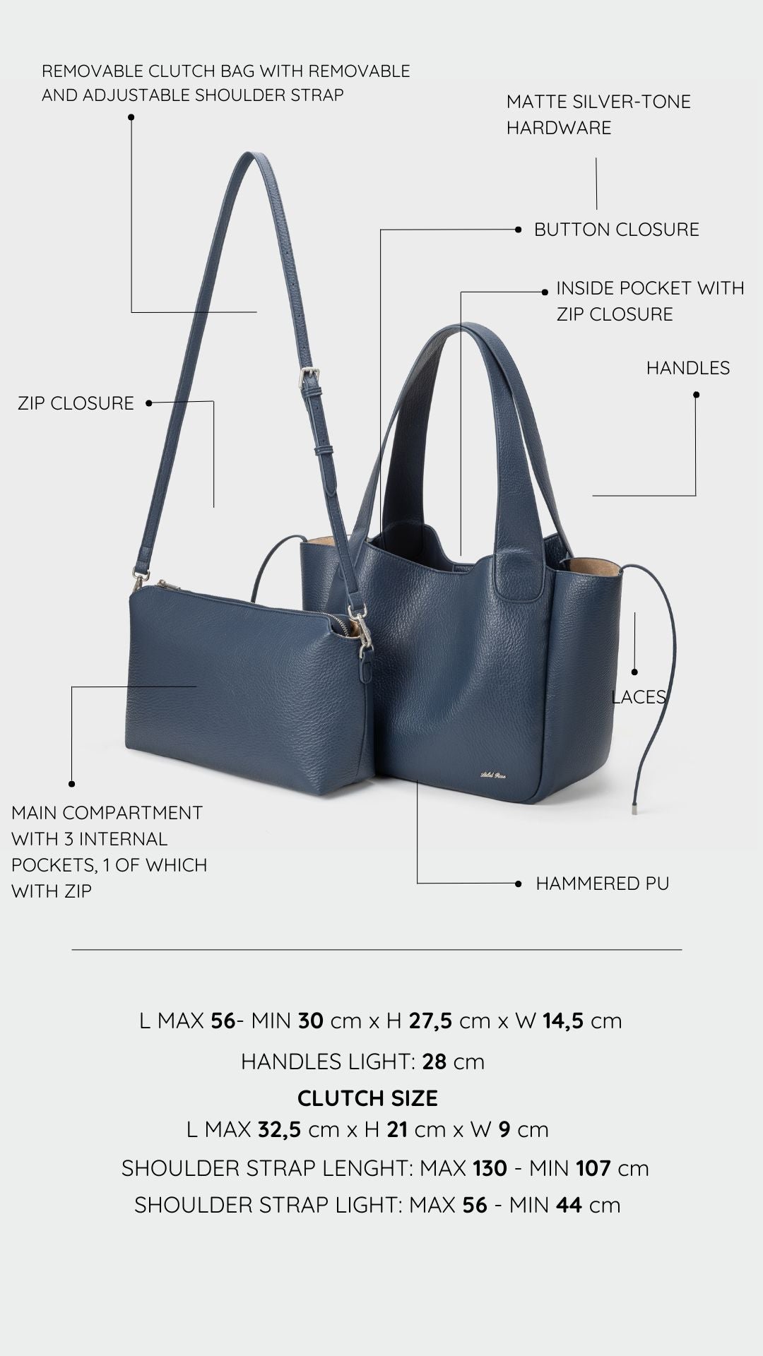 Borsa a spalla NEW MELISSA - BLUE JEANS