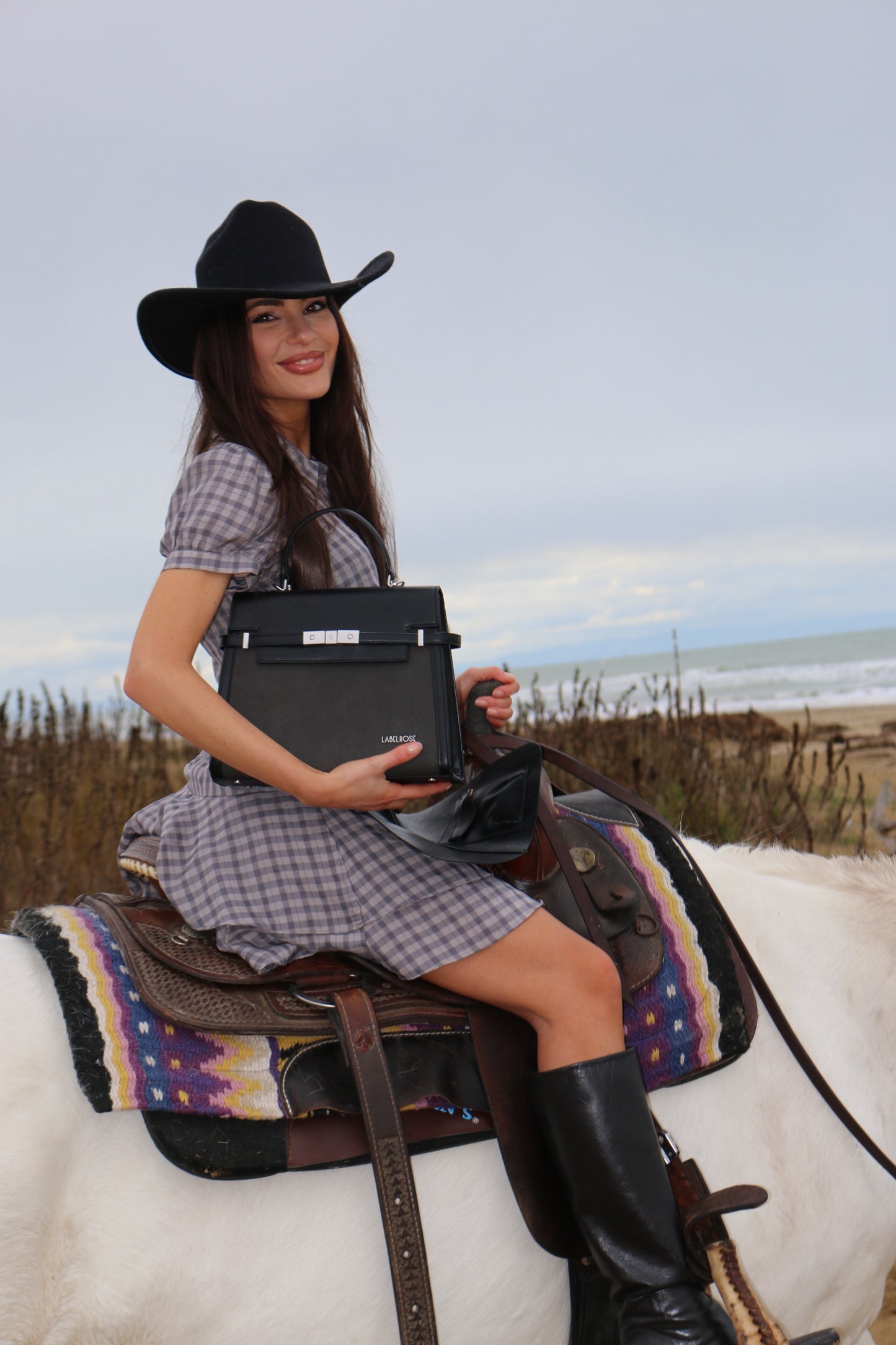 Borsa a mano GRACE SUEDE MEDIUM - BLACK