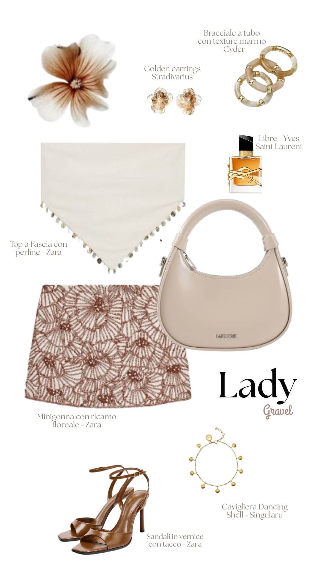 Mini bag a mano LADY - GRAVEL