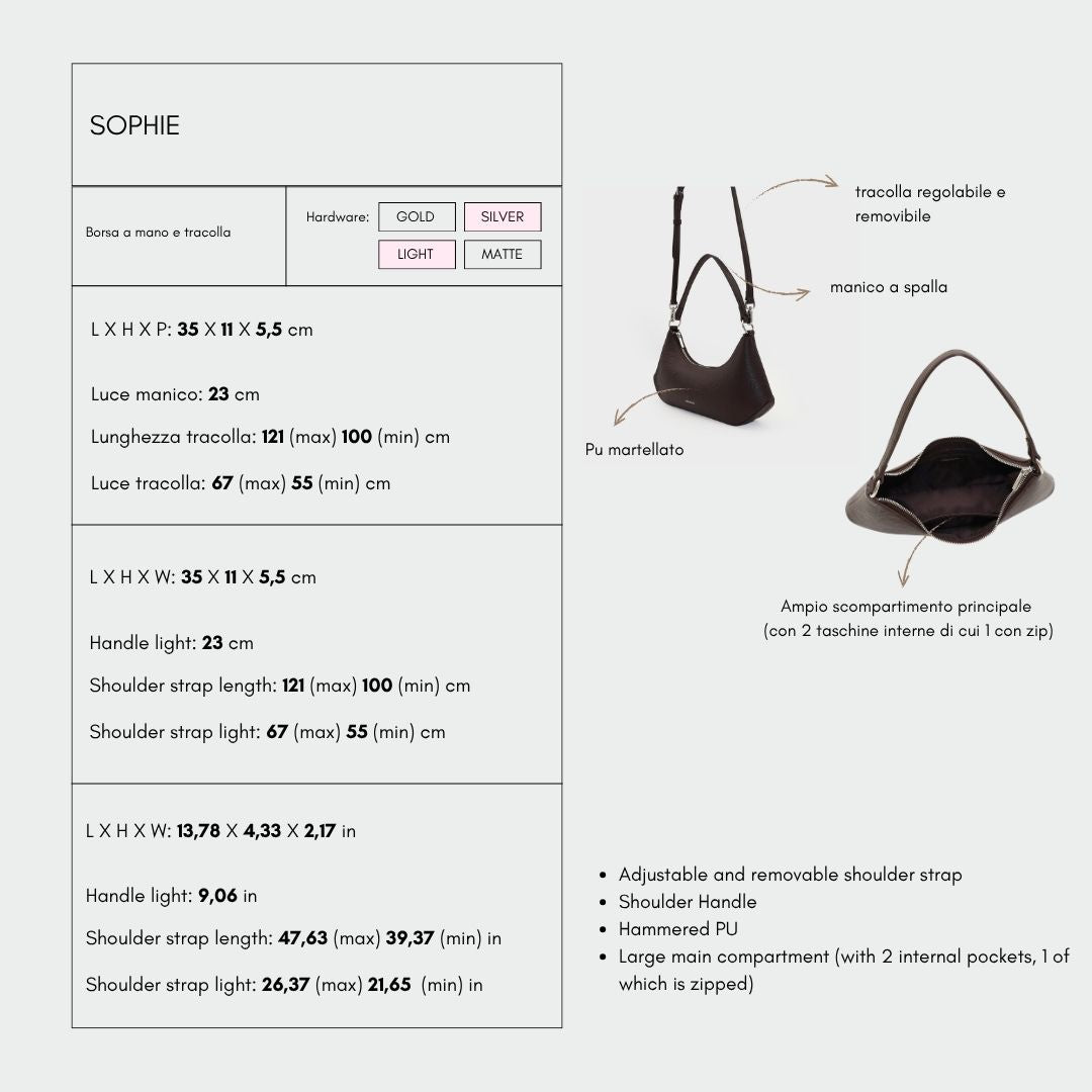 Bolso de hombro SOPHIE - CHOCOLATE OSCURO