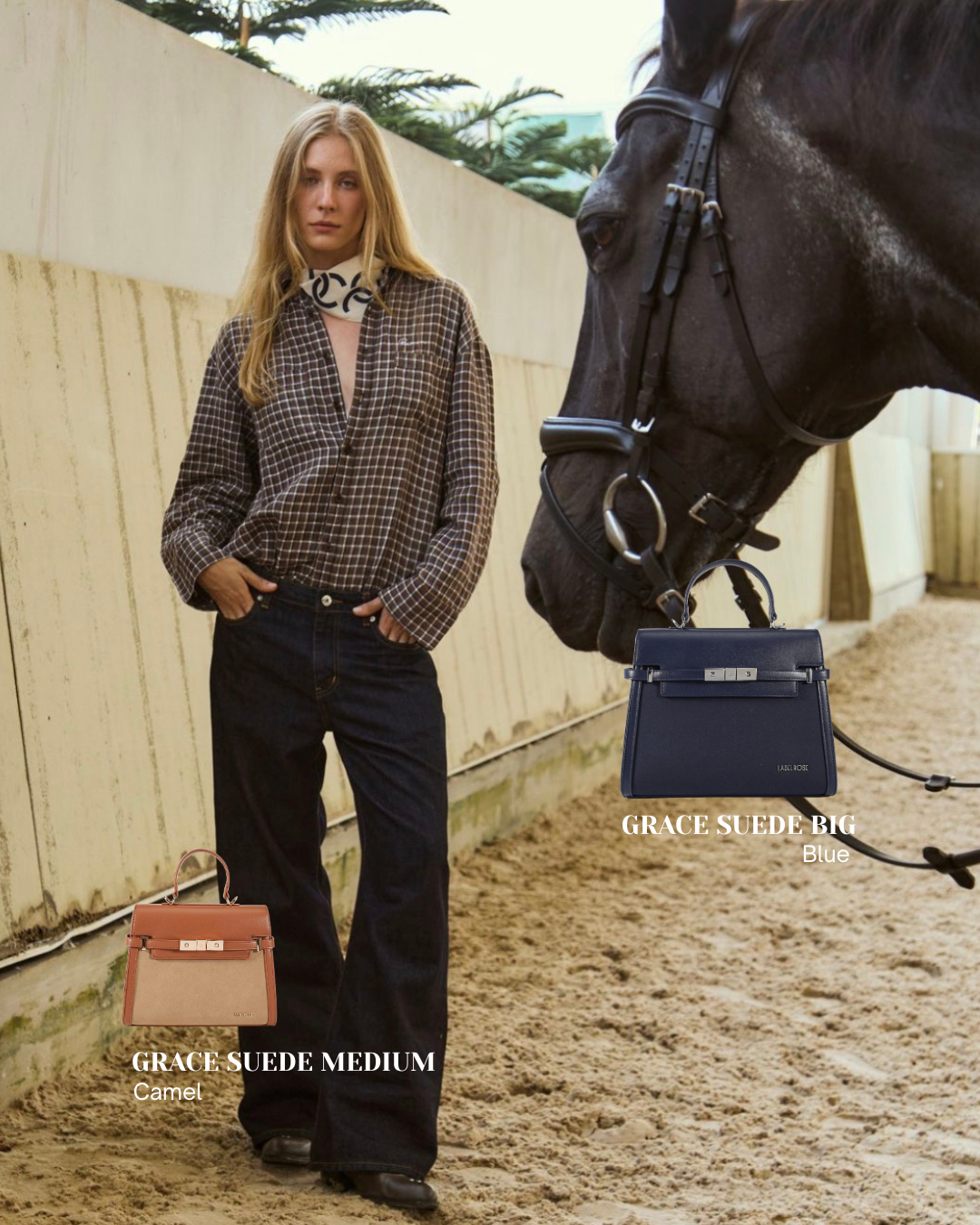 Borsa a mano GRACE SUEDE MEDIUM - CAMEL