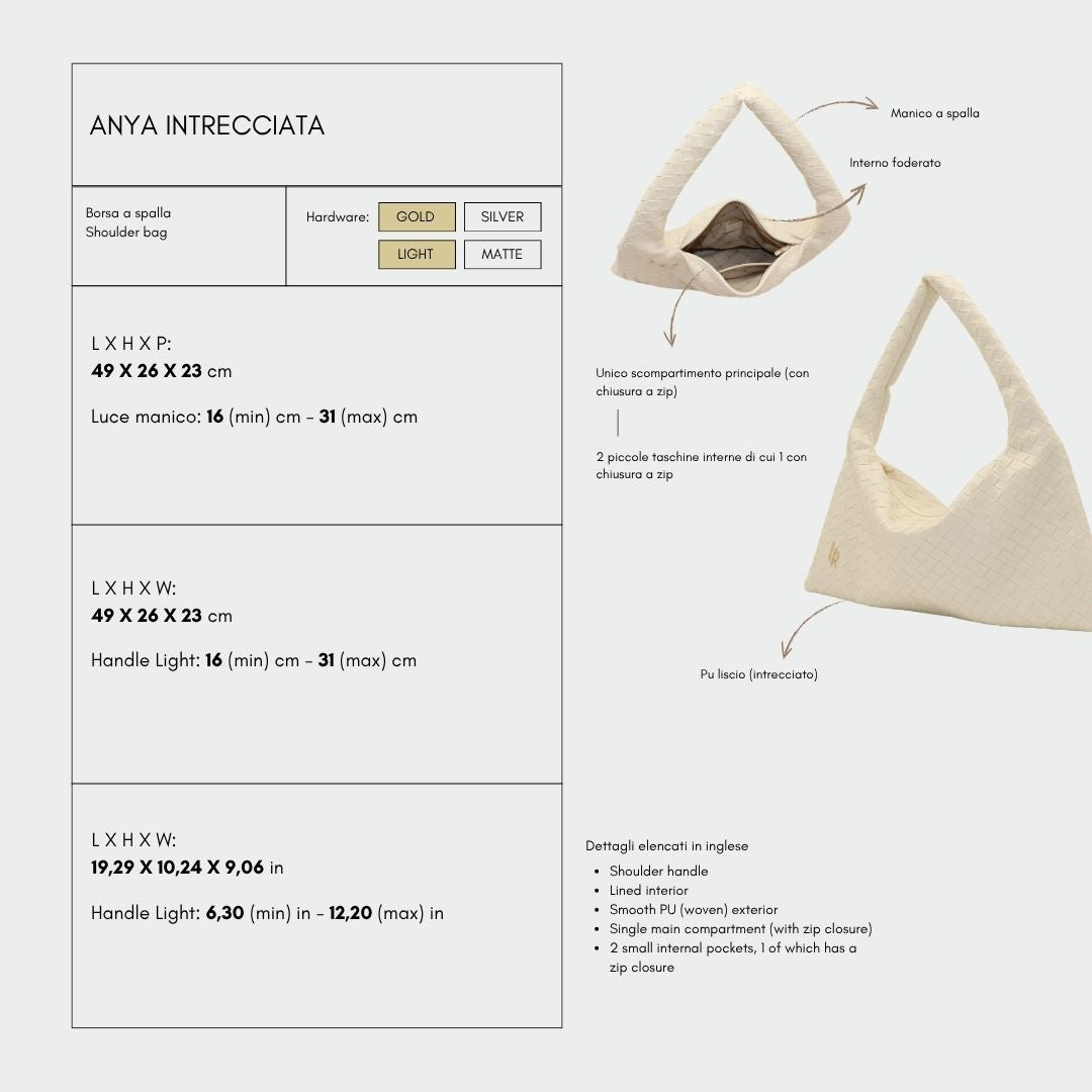 ANYA woven shoulder bag - CREAM