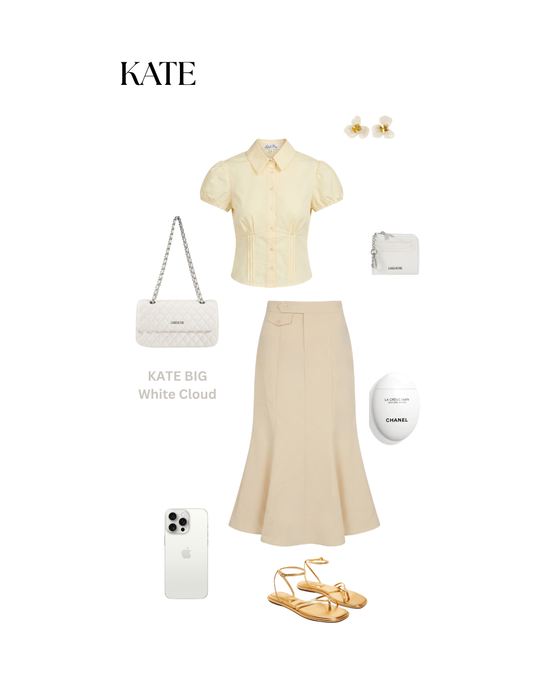 Borsa a spalla KATE BIG - CLOUD WHITE