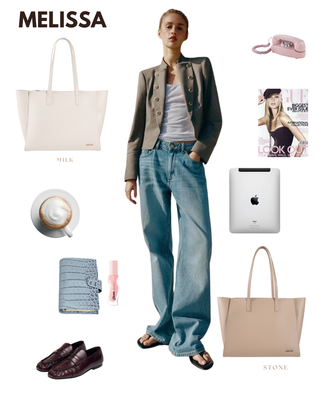 Borsa a spalla MELISSA BIG - STONE