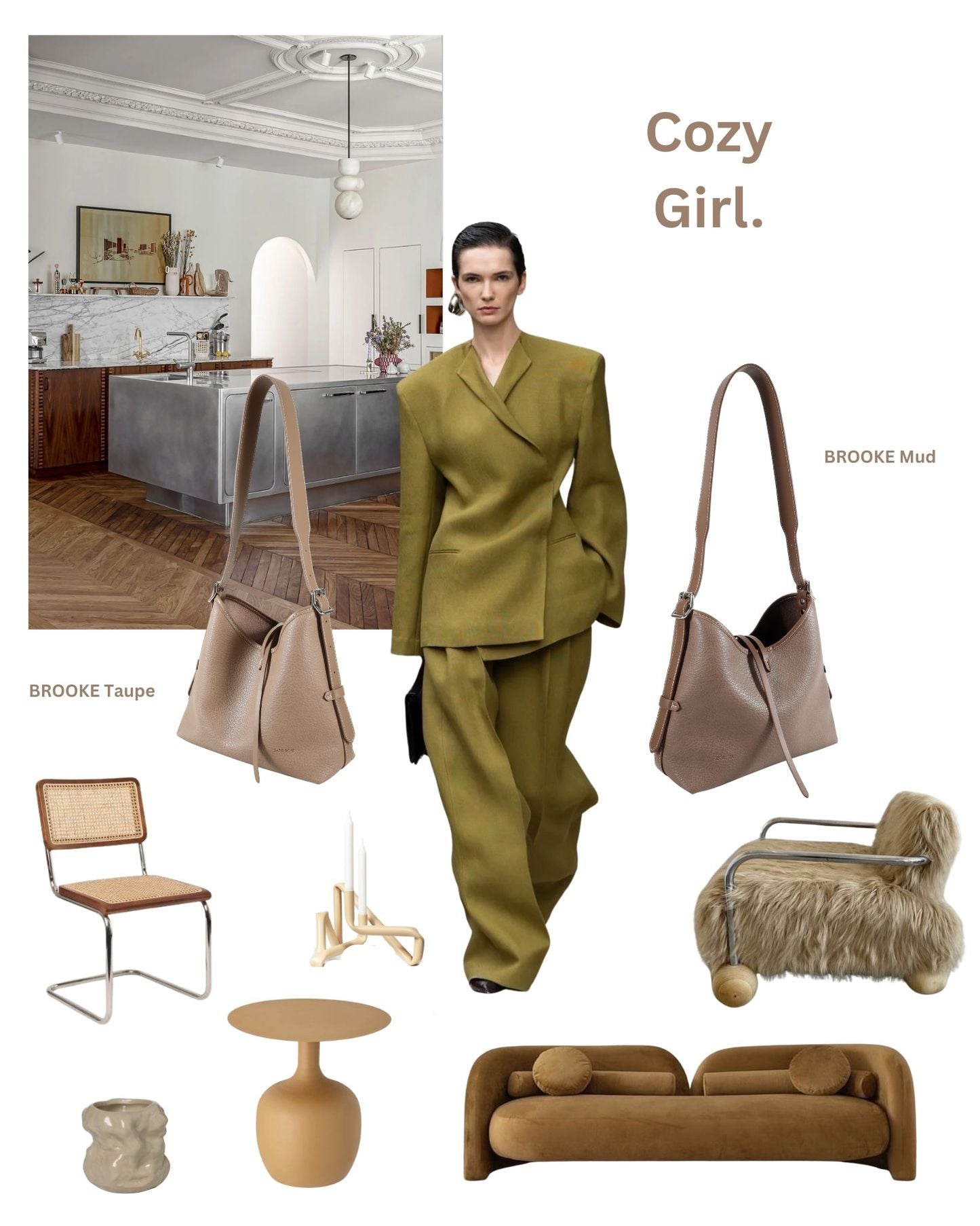 BROOKE Shoulder Bag - TAUPE