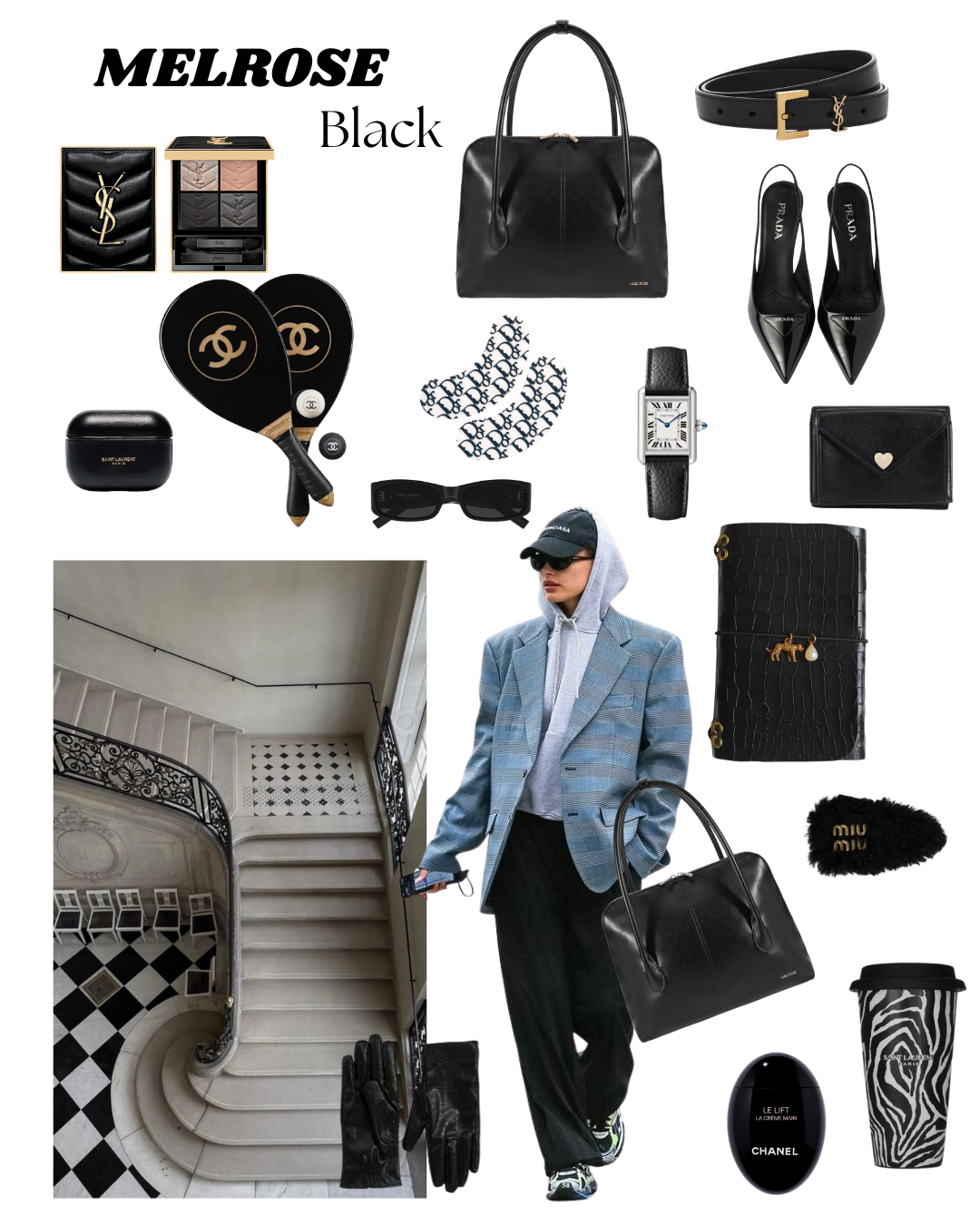 Borsa a spalla MELROSE - BLACK SILVER