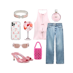 Bolso cilindrico de cuentas - ROSA