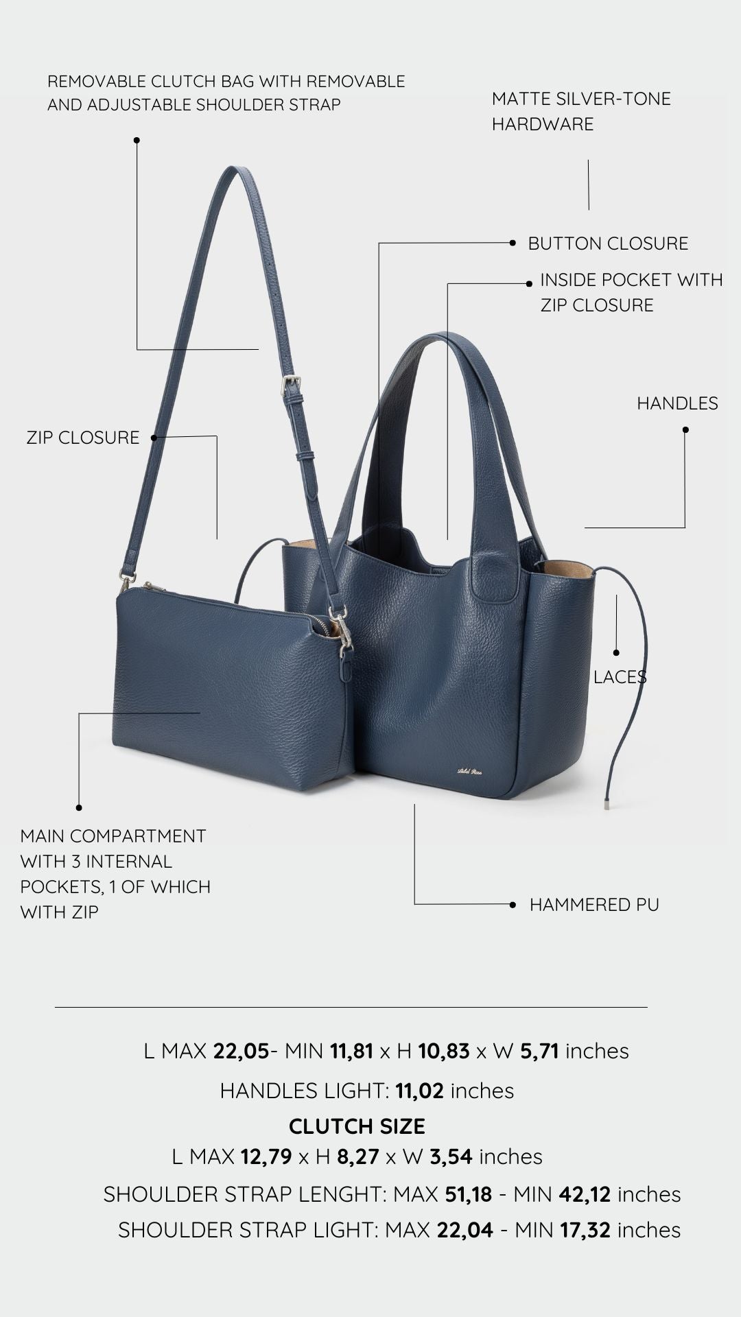Borsa a spalla NEW MELISSA - BLUE JEANS