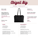 ABIGAIL BIG genuine leather handbag - BLACK GOLD