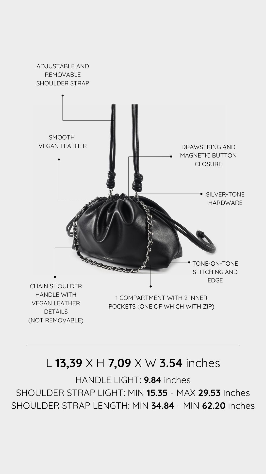 Borsa a tracolla JUDY - BLACK