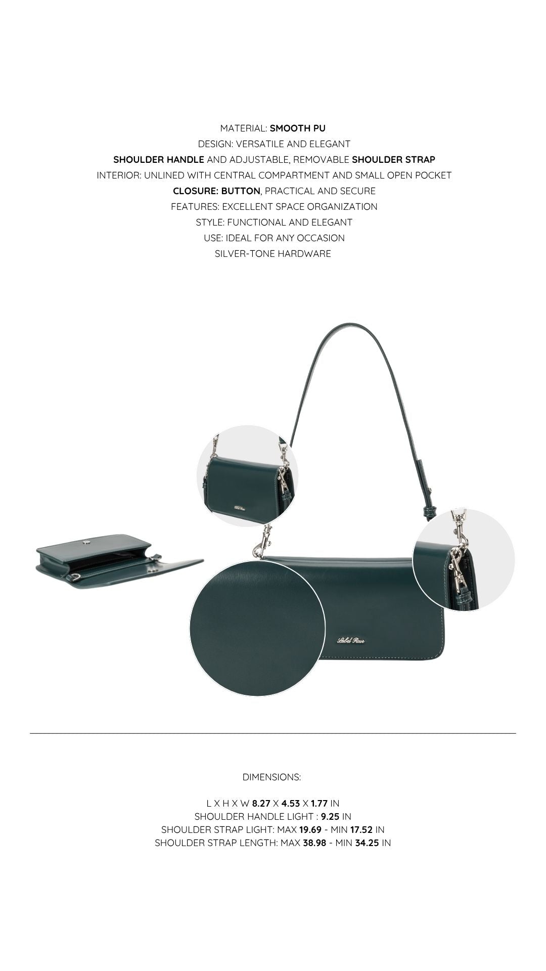 Borsa a spalla NICOLE - PEACOCK