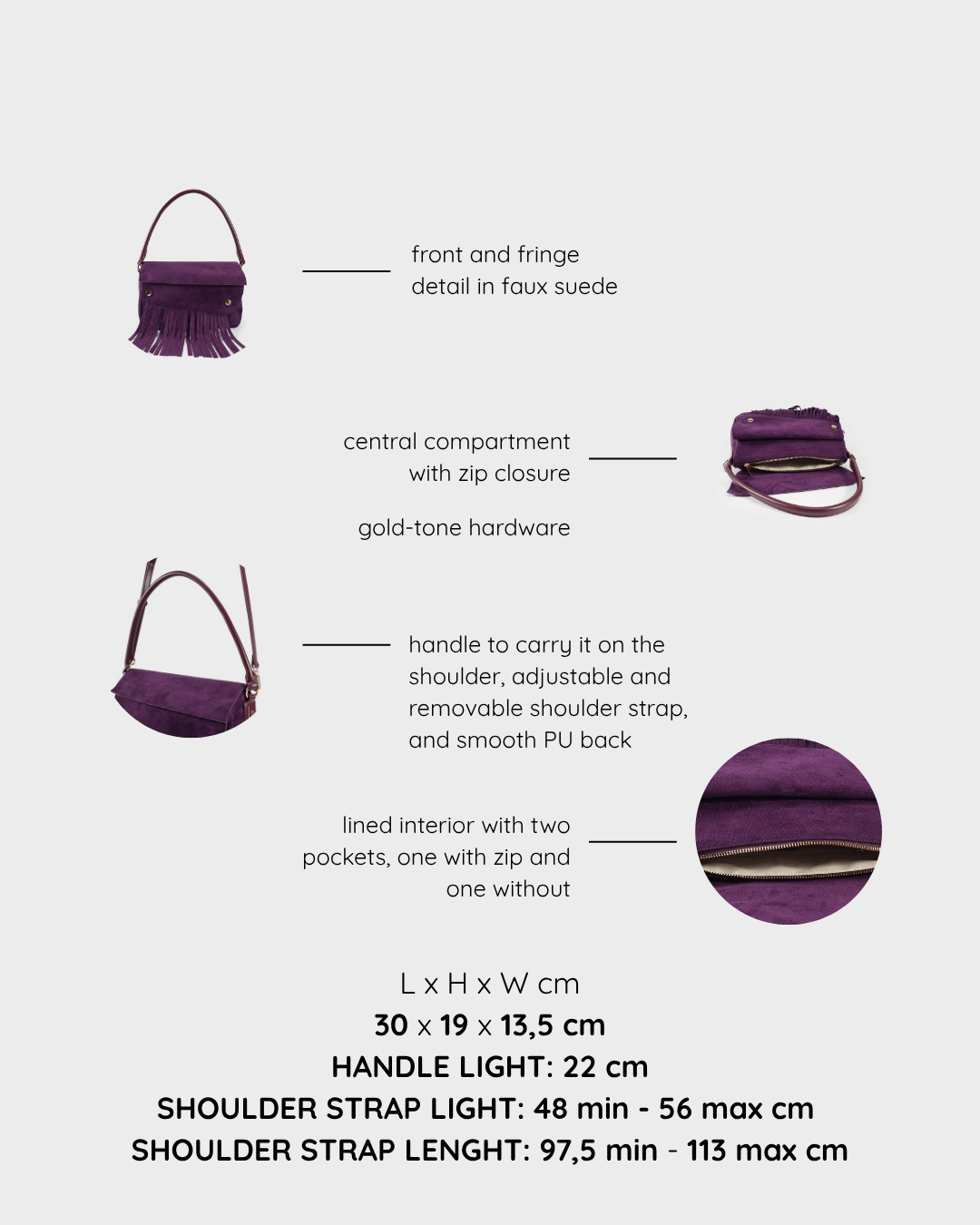 Borsa a spalla MEREDITH - VIOLET
