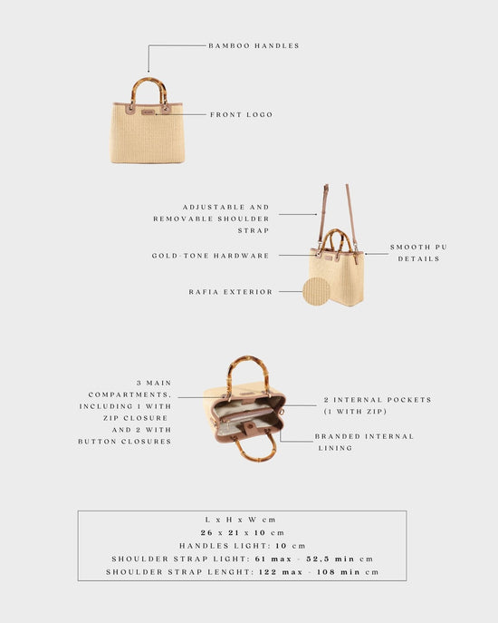 Borsa a mano MARGOT BIG BAMBOO  LE - SAND BEIGE