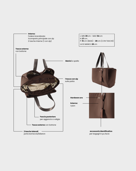 Borsa organizer MOMMY BAG - BROWN TEDDY