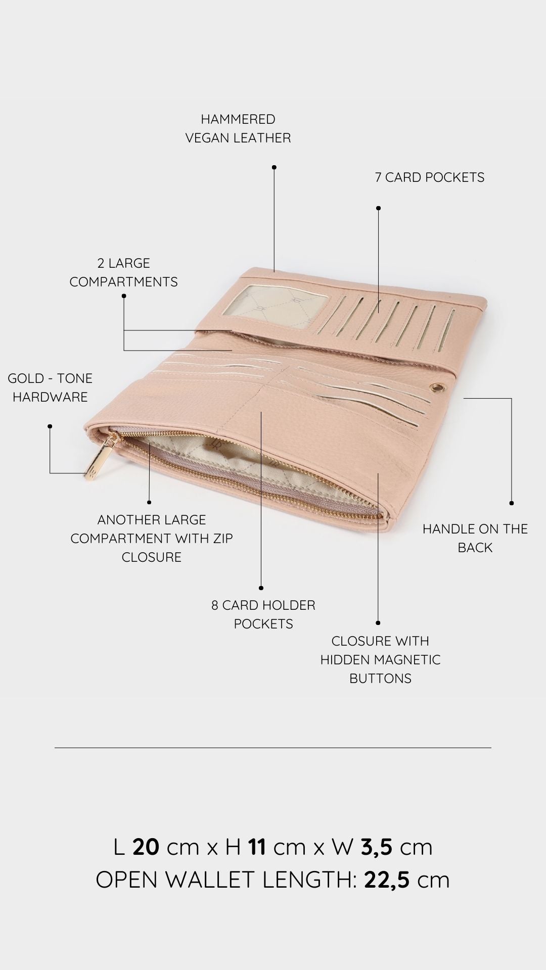 Portafoglio ELLEN WALLET BIG - CHAMPAGNE