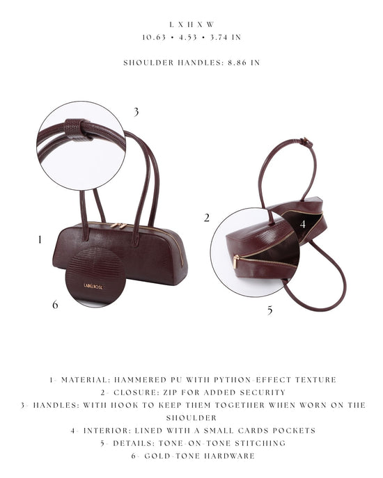 Shoulder bag LONGUETTE - DEEP WINE RED