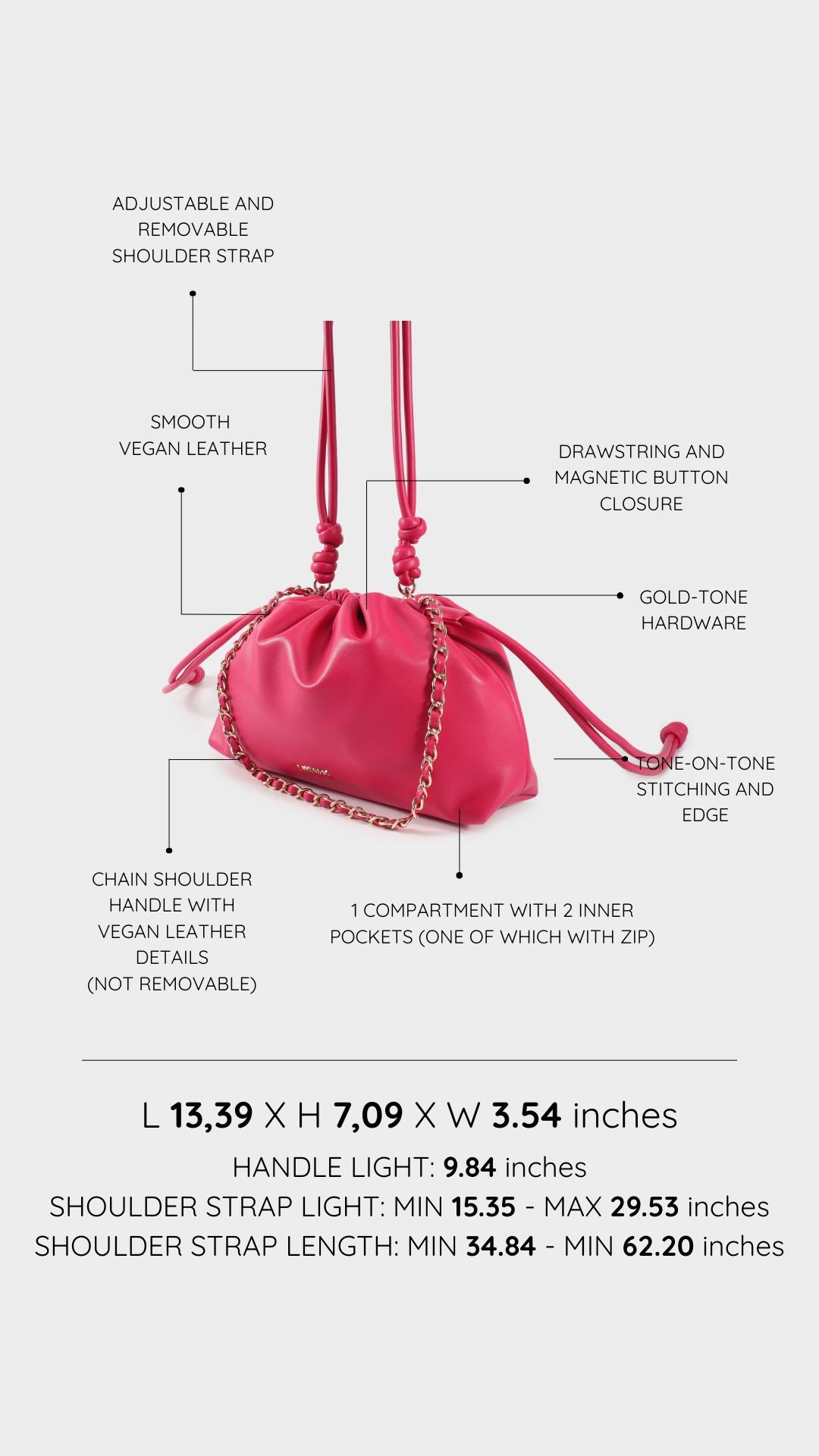 Borsa a tracolla JUDY - RASPBERRY