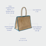 Azure straw bag - TURQUOISE