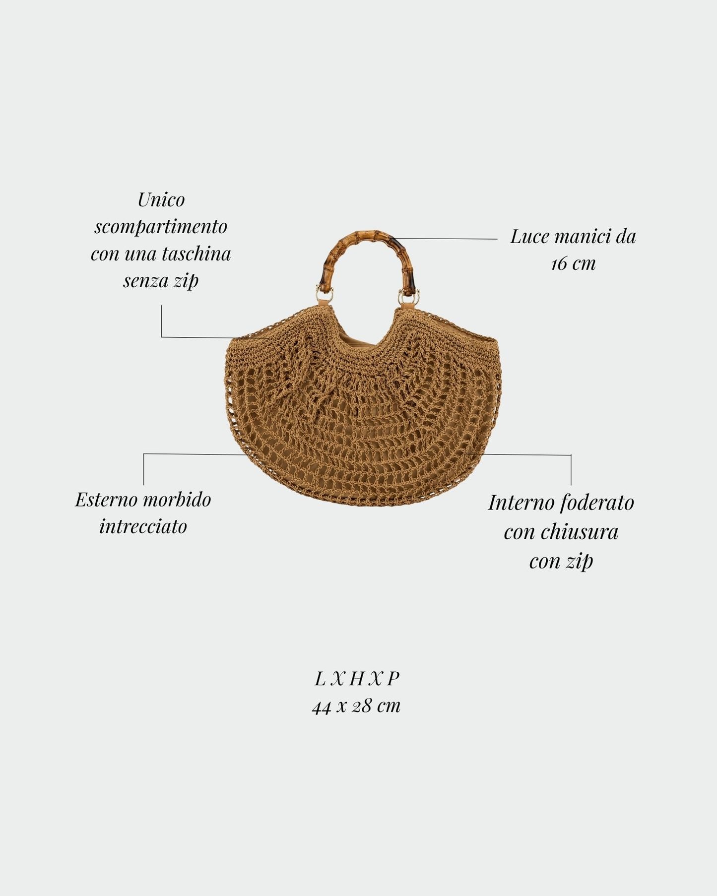 Borsa in paglia ABYSS - SAND