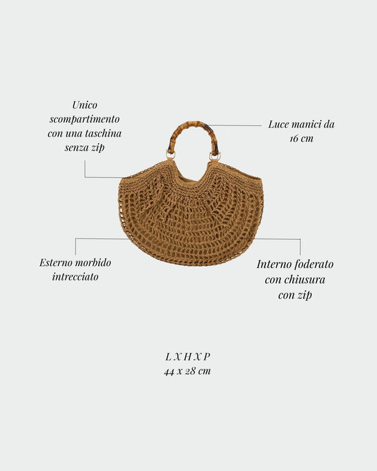 Borsa in paglia ABYSS - SAND