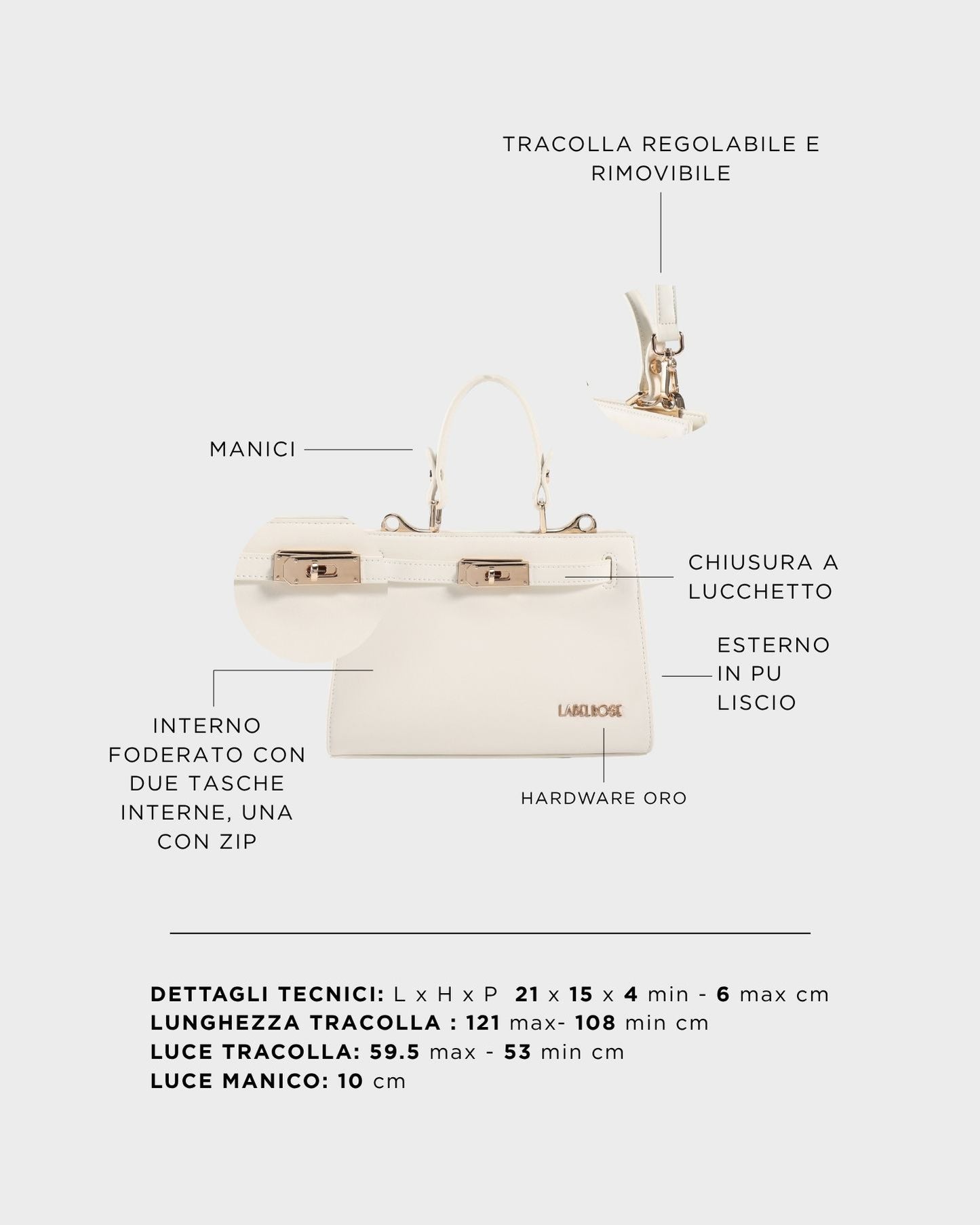 Bolso de mano PARIS MINI - COOL WHITE