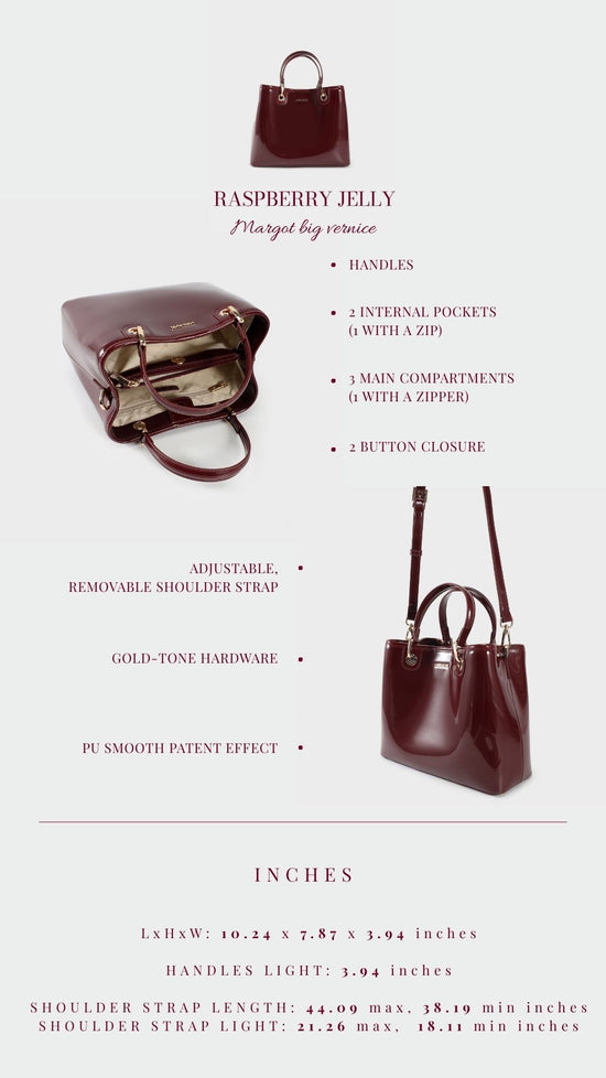 Borsa a mano MARGOT BIG VERNICE - RASPBERRY JELLY