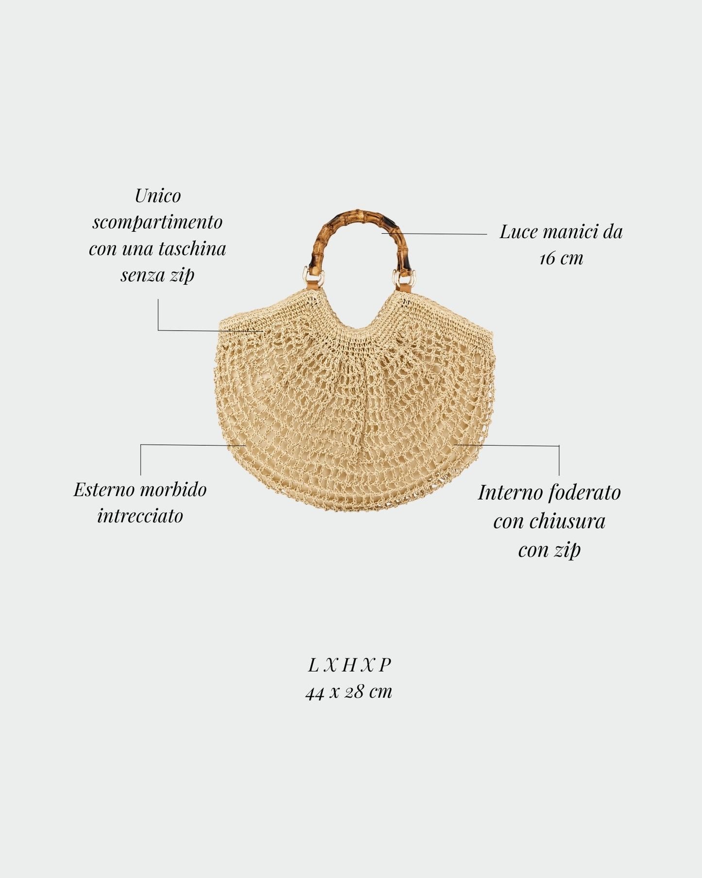 Bolso de paja ABYSS - BEIGE