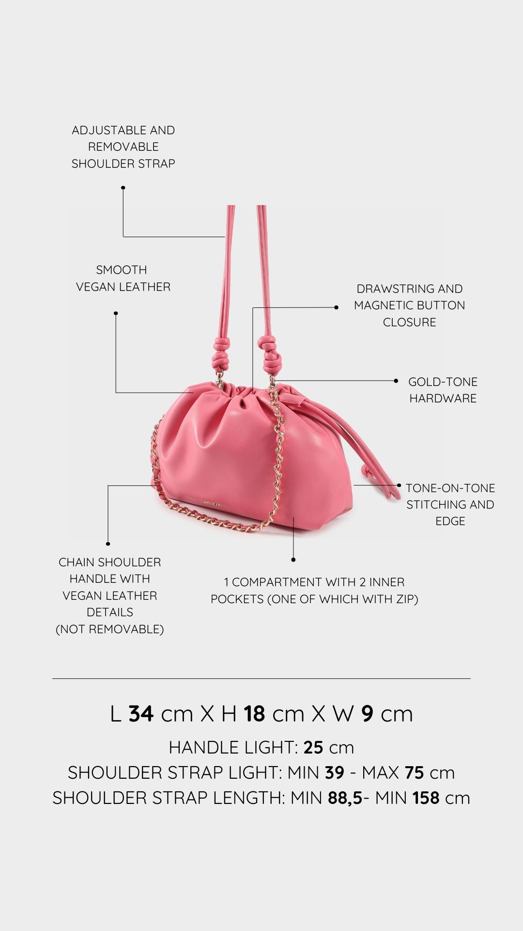 Borsa a tracolla JUDY - FLAMINGO
