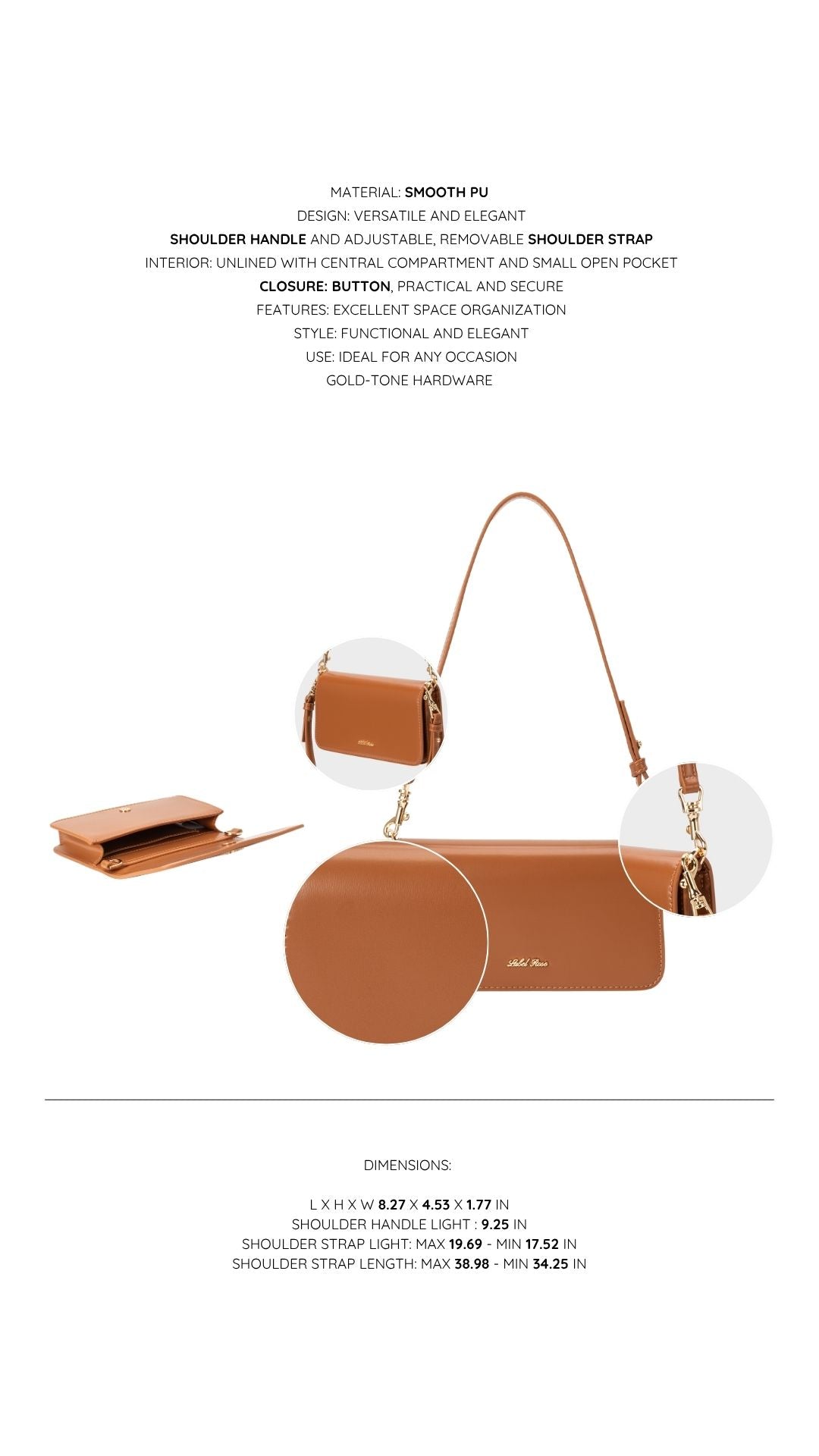 Borsa a spalla NICOLE - CARAMEL