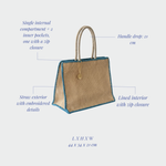 Azure straw bag - TURQUOISE