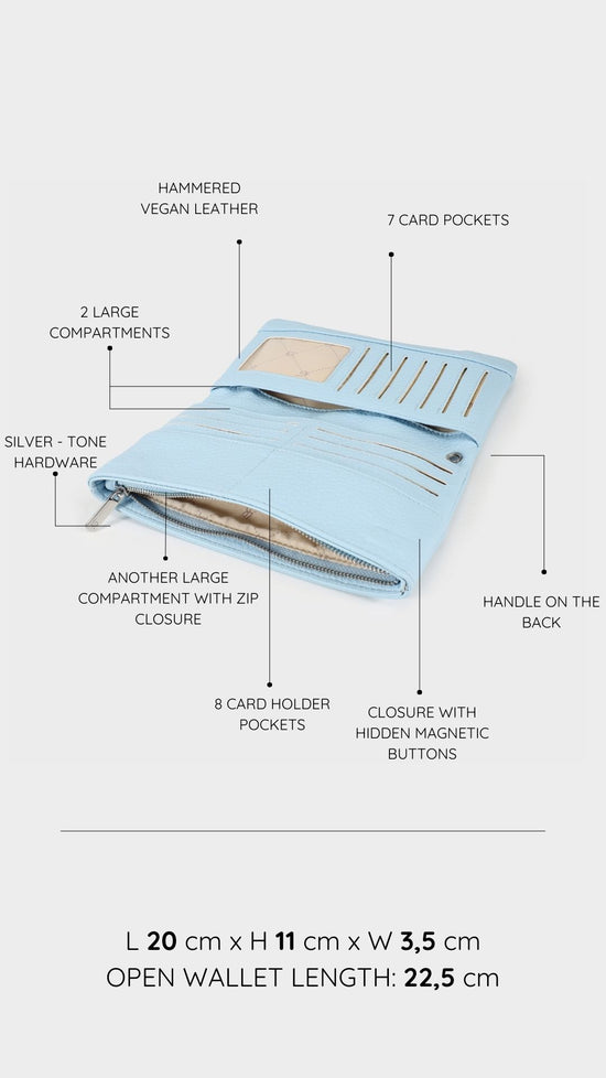 Portafoglio ELLEN WALLET BIG - BABY BLUE