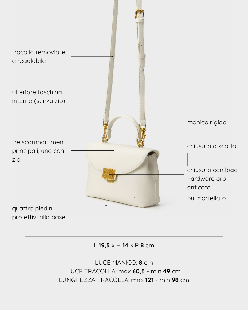 Borsa a mano LESLIE - WHITE
