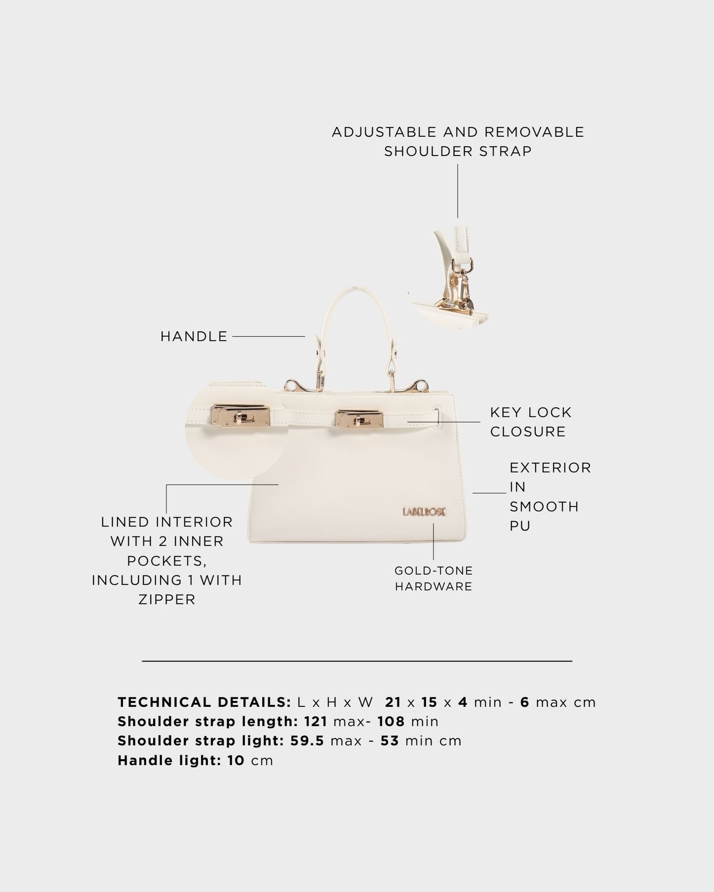 Bolso de mano PARIS MINI - COOL WHITE