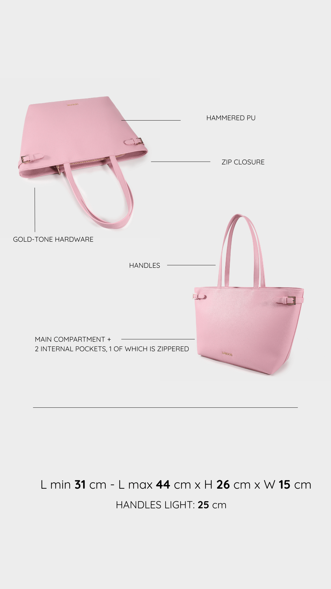 Borsa a spalla Georgie - PINK