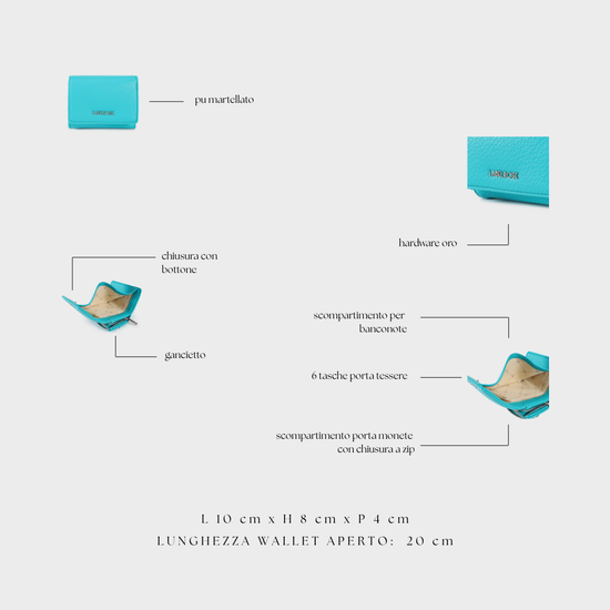 ELLEN WALLET SMALL - TURQUOISE