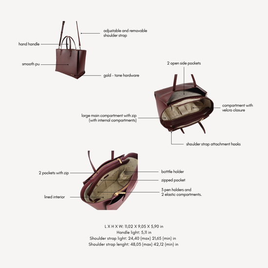 Borsa a mano MELISSA - BURGUNDY