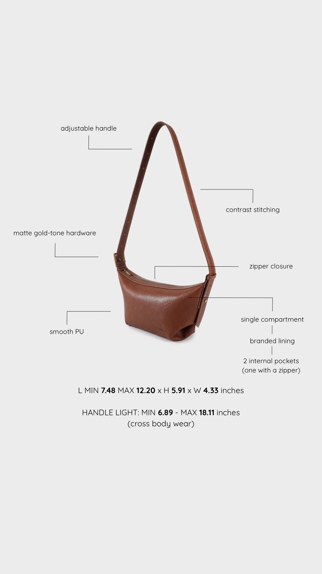 Borsa a spalla DANI- LIGHT BROWN