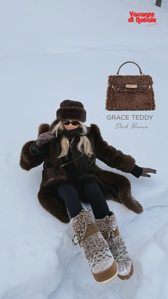 Borsa a mano GRACE TEDDY- DARK BROWN