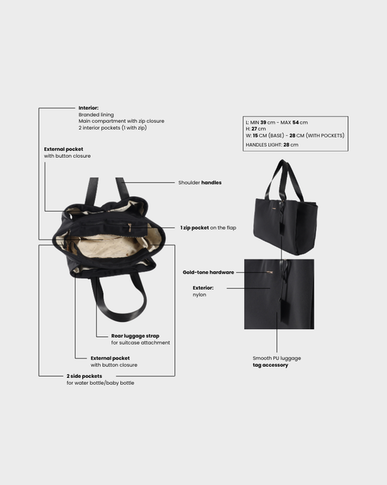Borsa organizer MOMMY BAG - BLACK MOON GOLD
