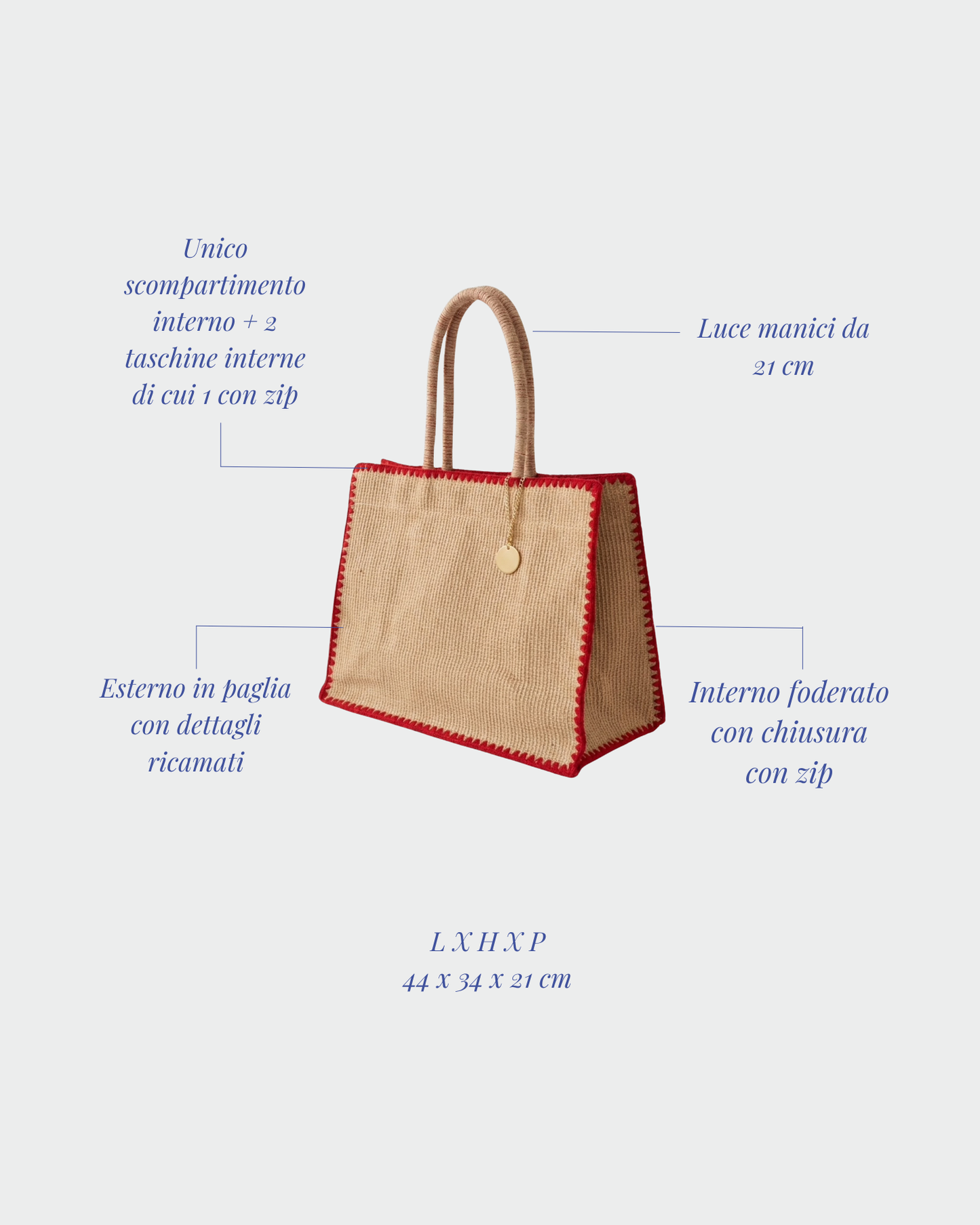 AZURE straw bag - RED