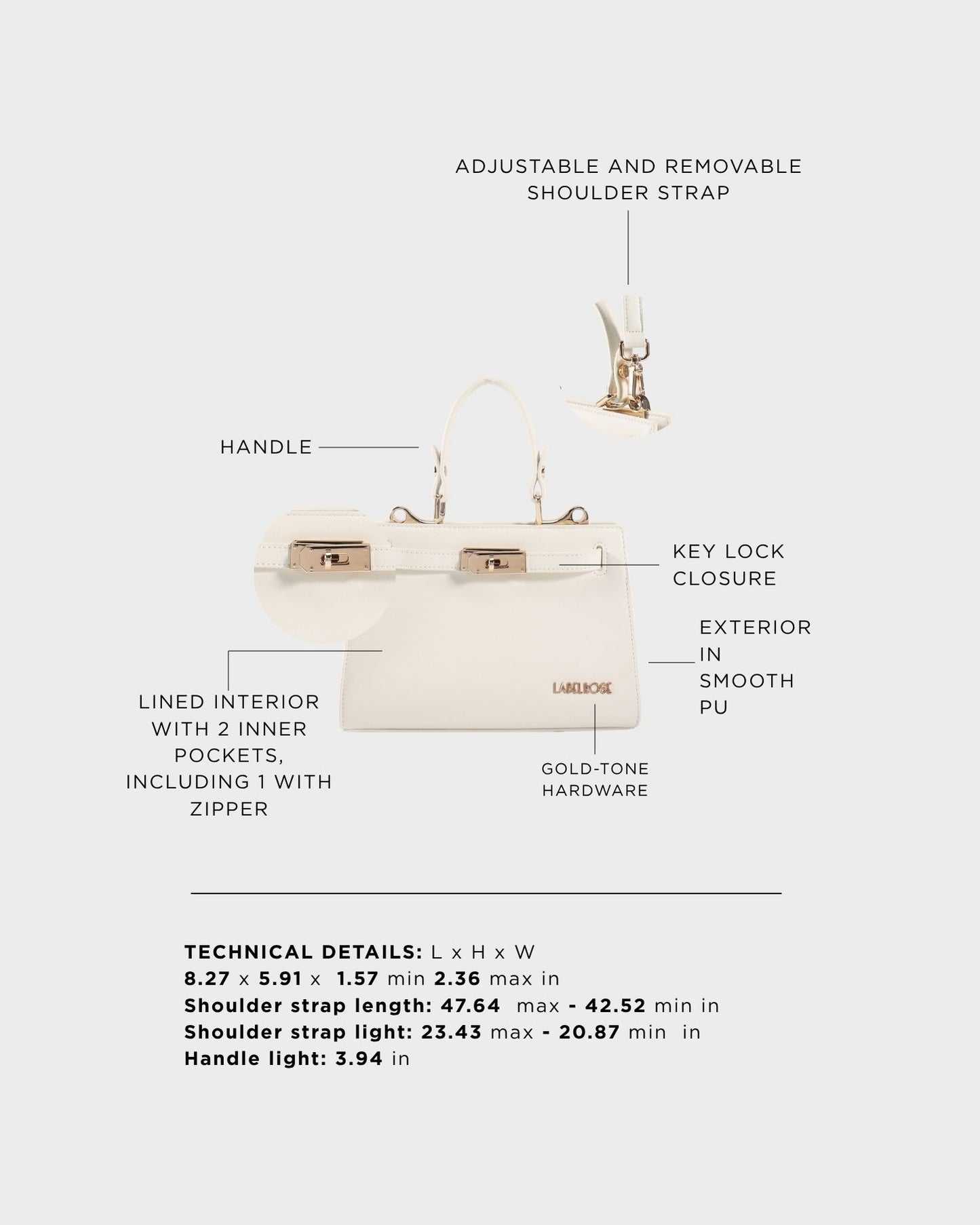 Bolso de mano PARIS MINI - COOL WHITE