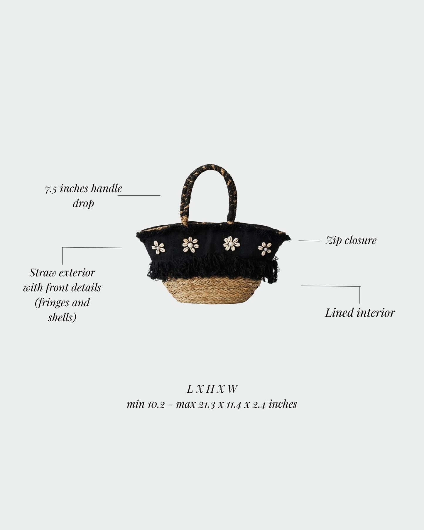 CORAL Straw Bag - BLACK