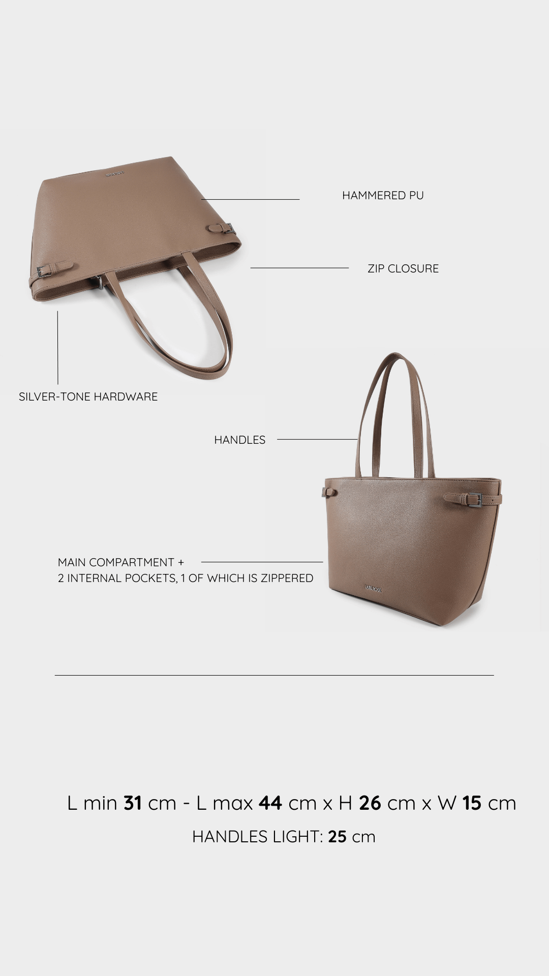 Borsa a spalla Georgie - TAUPE
