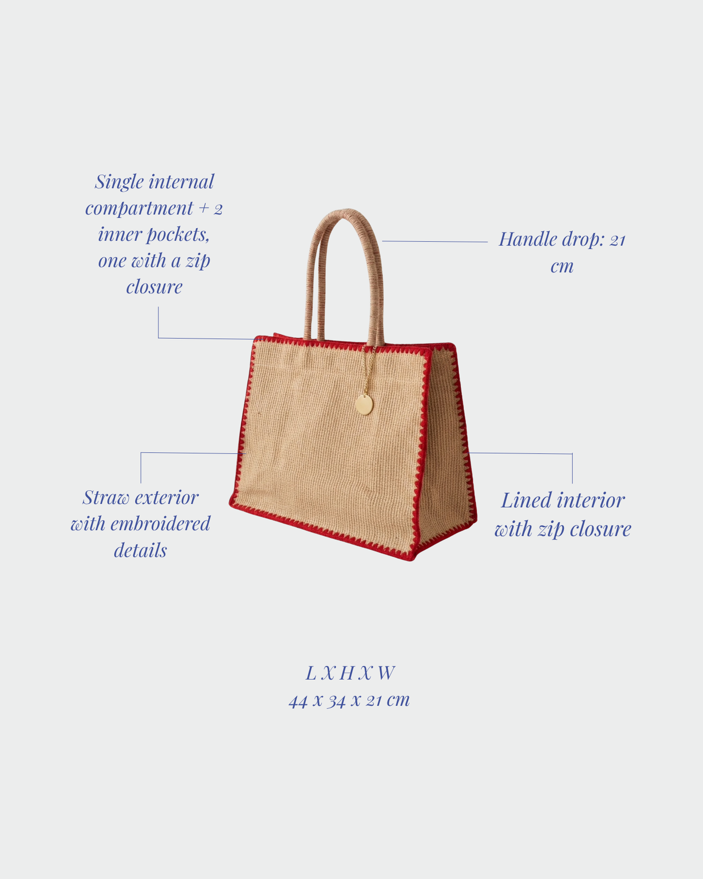 AZURE straw bag - RED