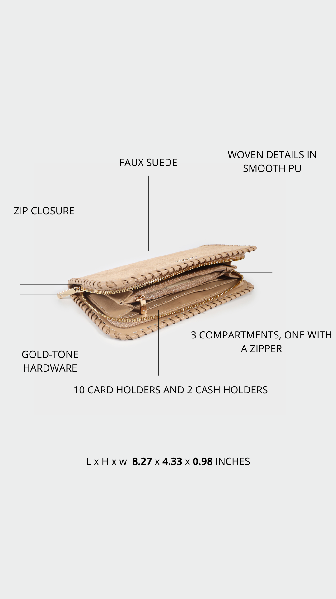 Portafoglio AURORA WALLET - BEIGE