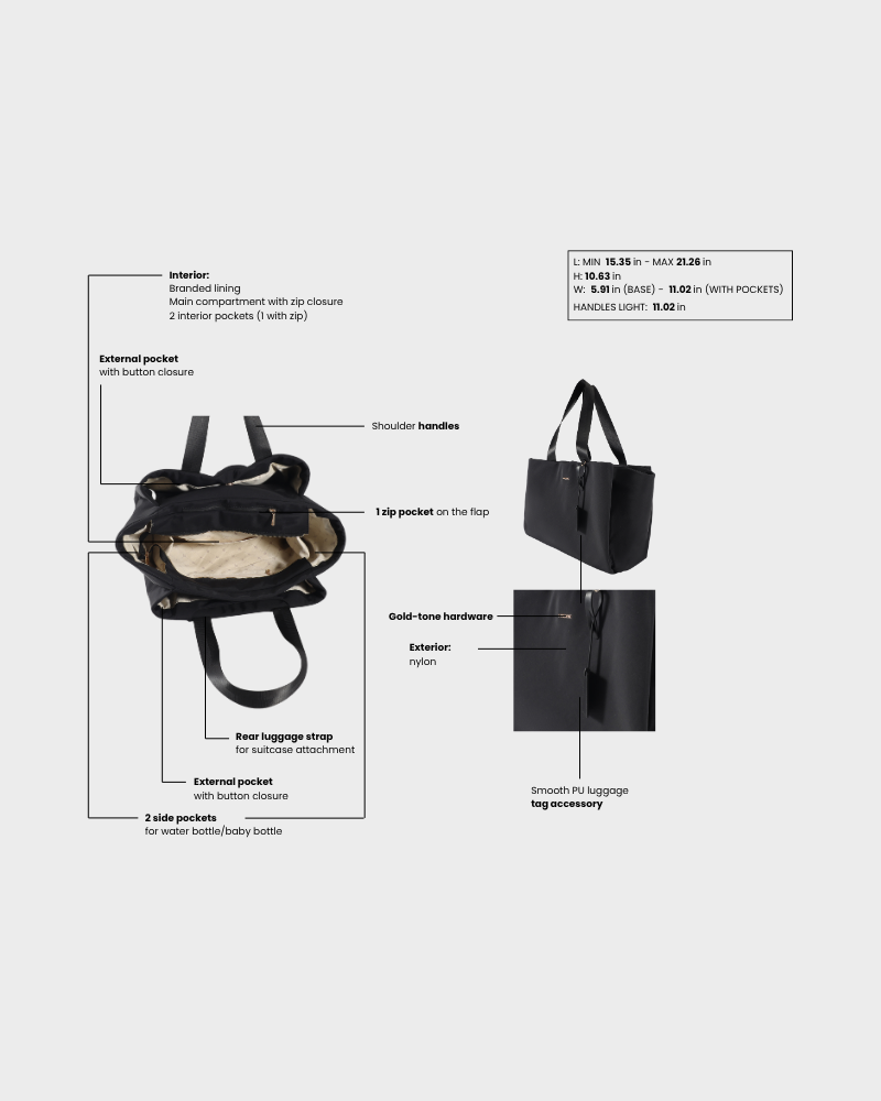 Borsa organizer MOMMY BAG - BLACK MOON GOLD