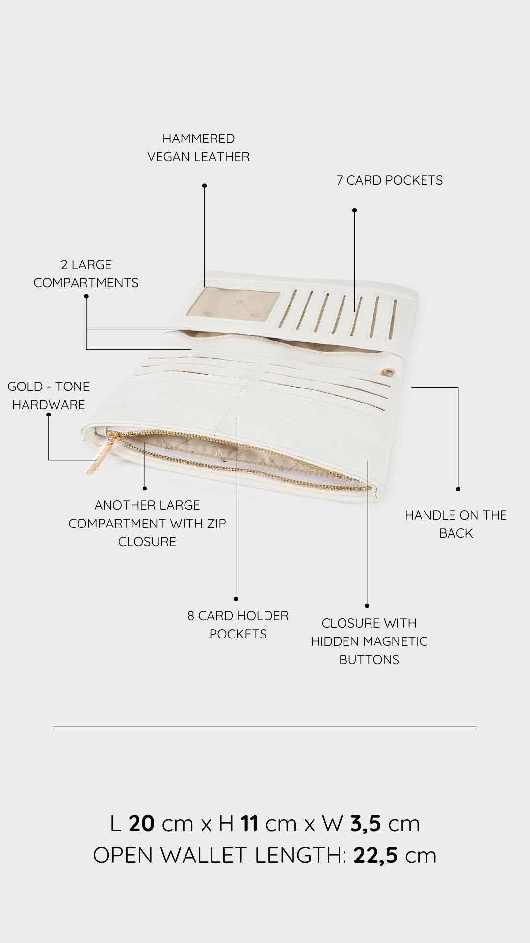 Portafoglio ELLEN WALLET BIG - WHITE