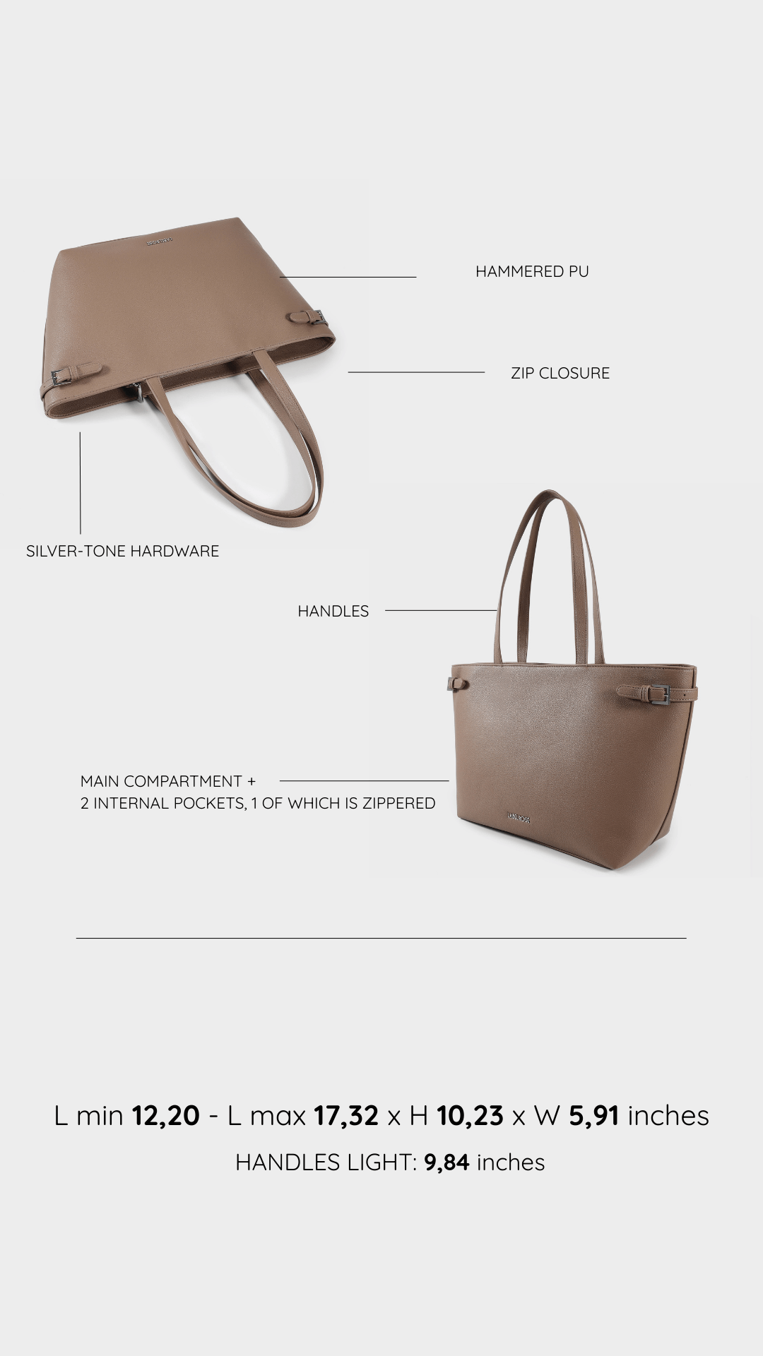 Borsa a spalla Georgie - TAUPE